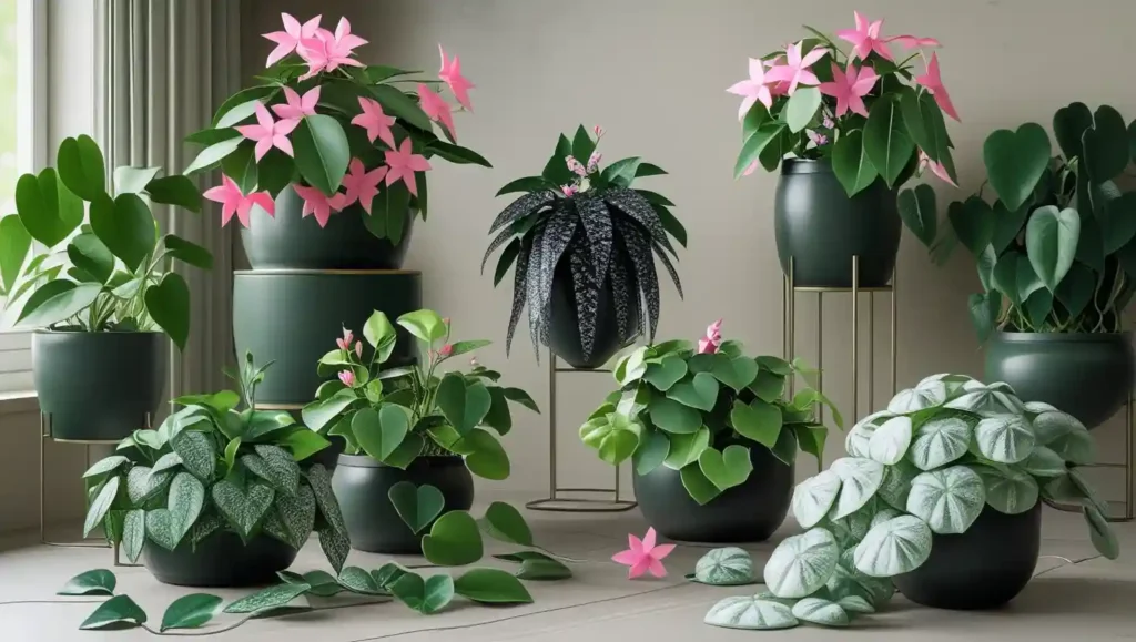 An image that shows popular hoya plants types