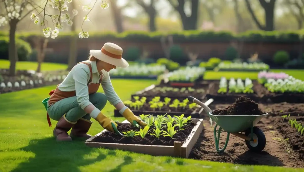 An image of a person preparing for Spring garden success 