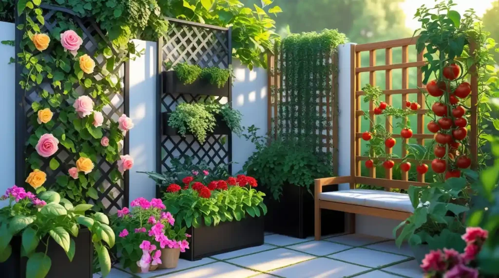 An image showing creative ways to use lattice planter